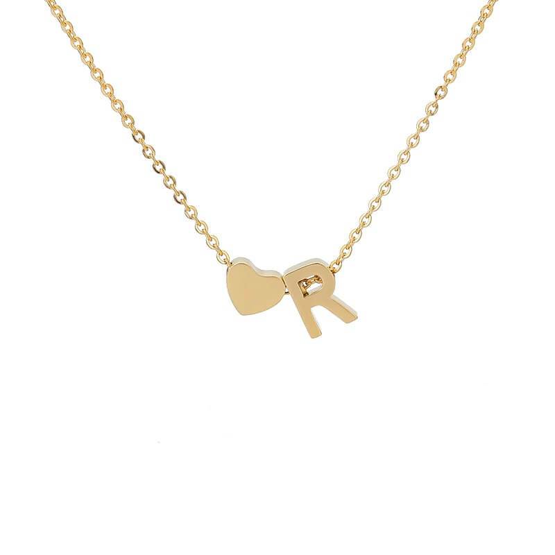 Necklace With A Small Heart And A Letter