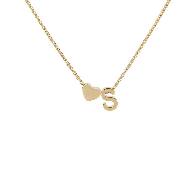 Necklace With A Small Heart And A Letter
