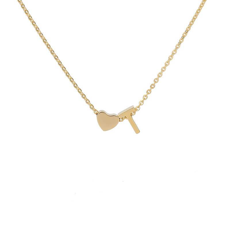 Necklace With A Small Heart And A Letter