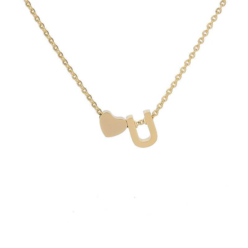 Necklace With A Small Heart And A Letter
