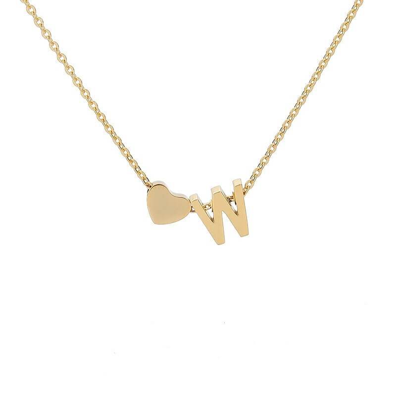 Necklace With A Small Heart And A Letter