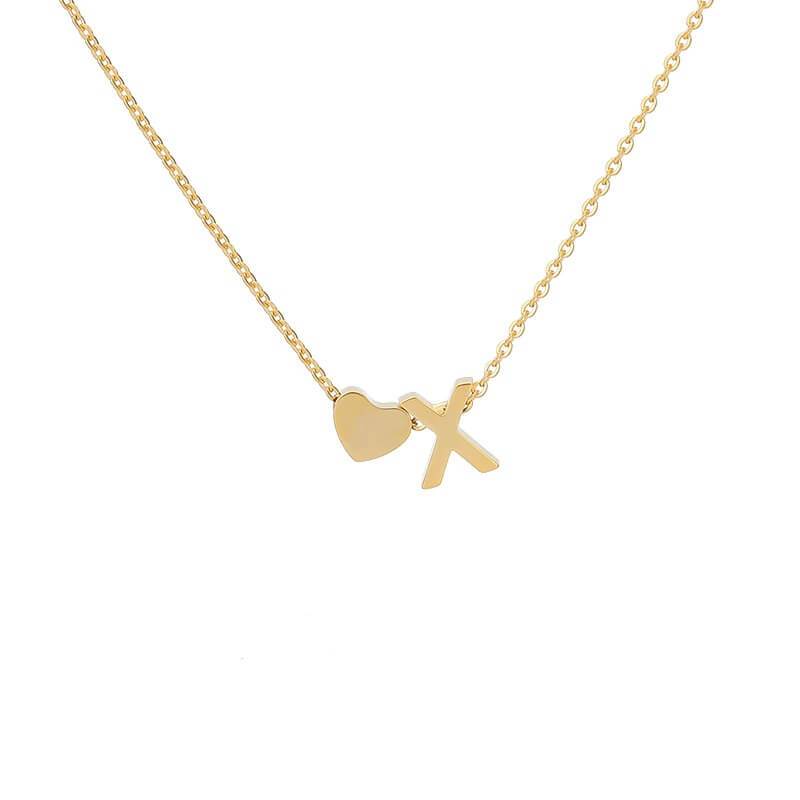 Necklace With A Small Heart And A Letter