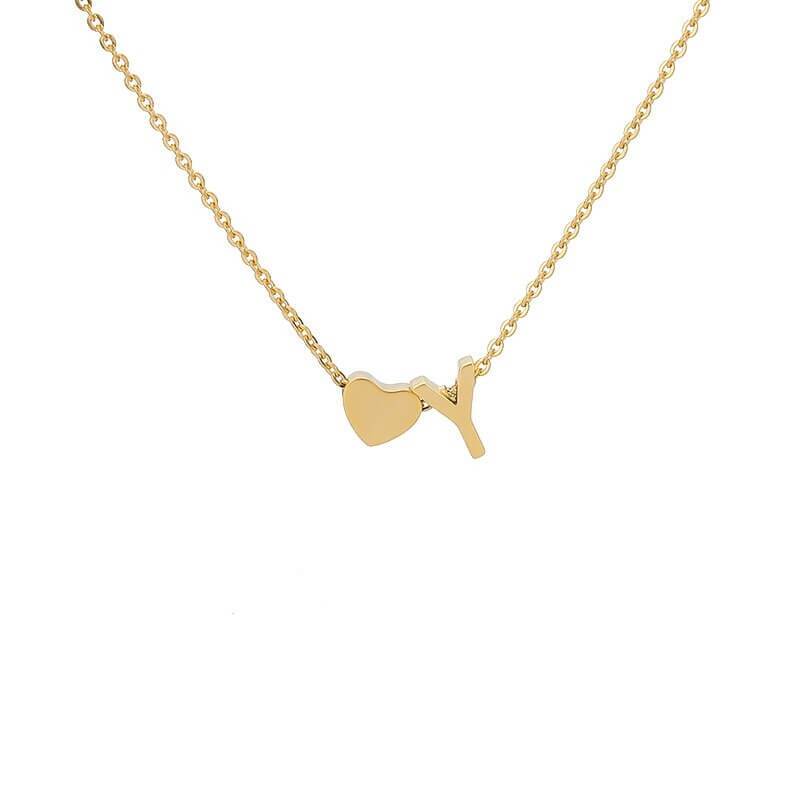 Necklace With A Small Heart And A Letter