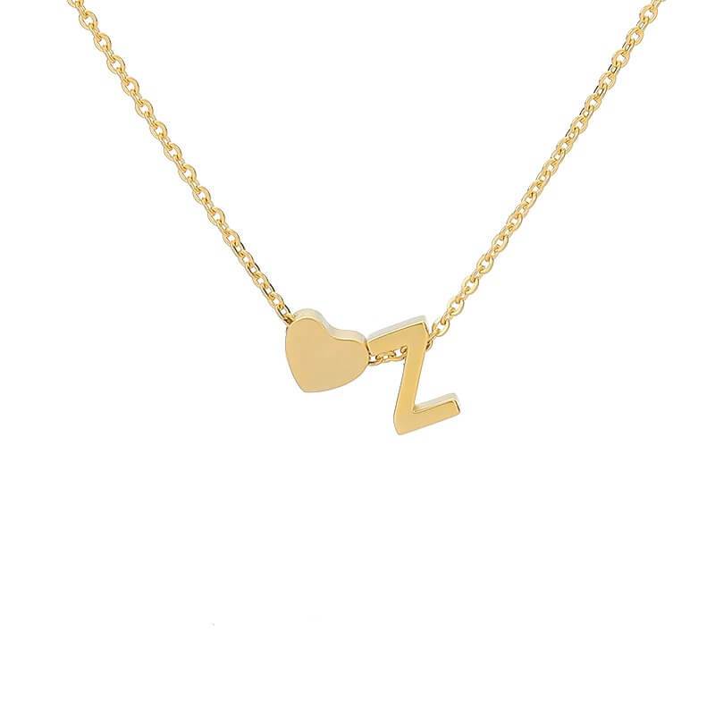 Necklace With A Small Heart And A Letter