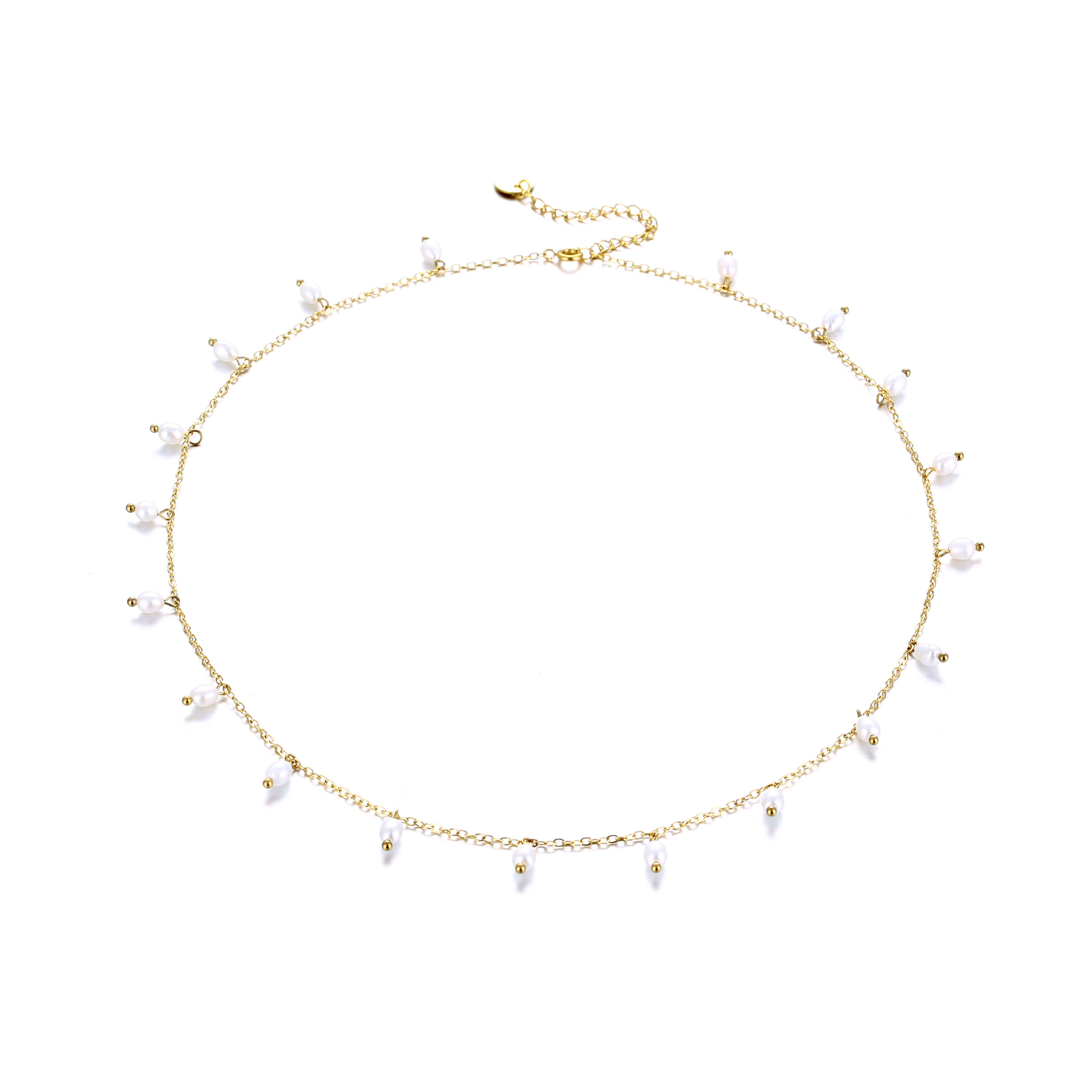 Necklace with Pearls and Engraving