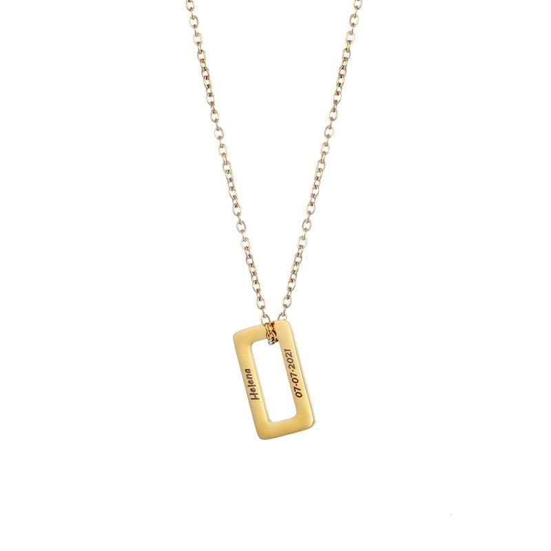 Necklace With Personalized Rectangle