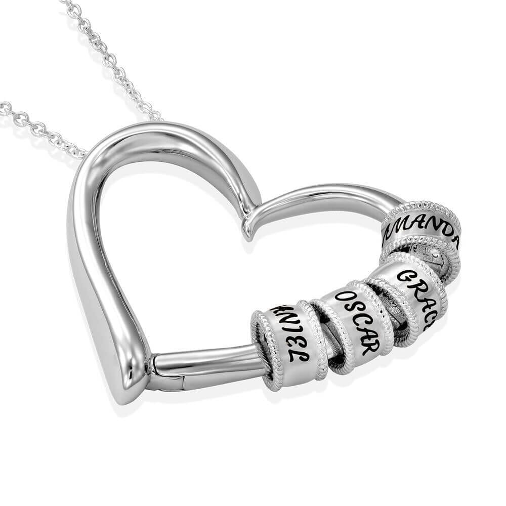 Heart Necklace with Personalised Beads
