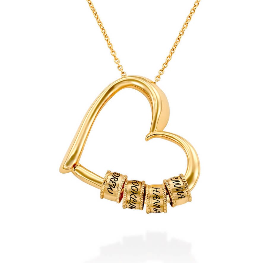 Heart Necklace with Personalised Beads