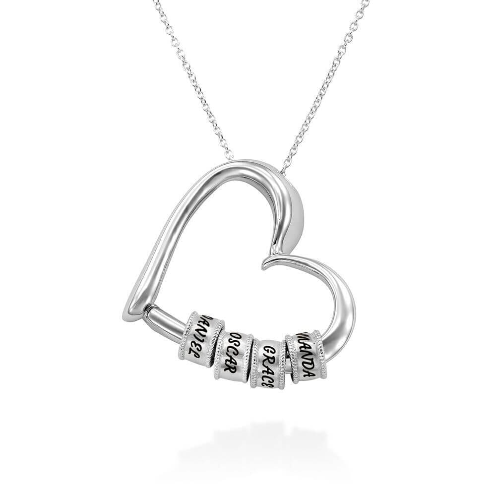 Heart Necklace with Personalised Beads