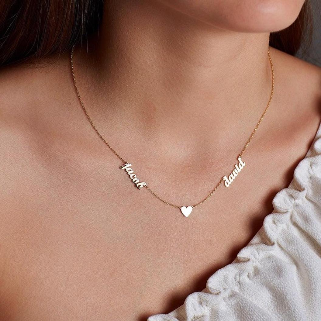 Heart Necklace With Two Names