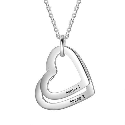 Necklace With Personalized Hearts
