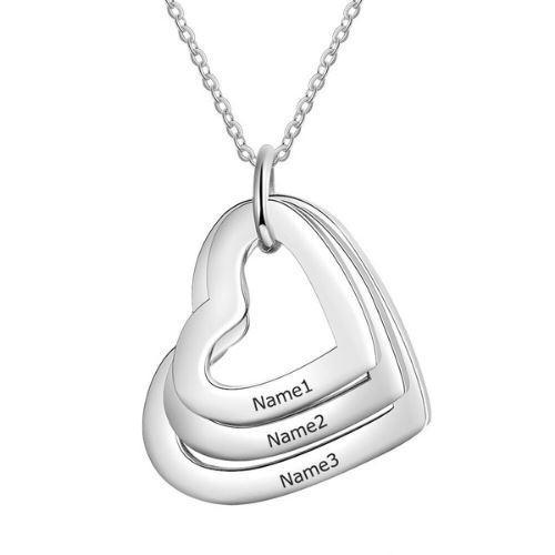 Necklace With Personalized Hearts