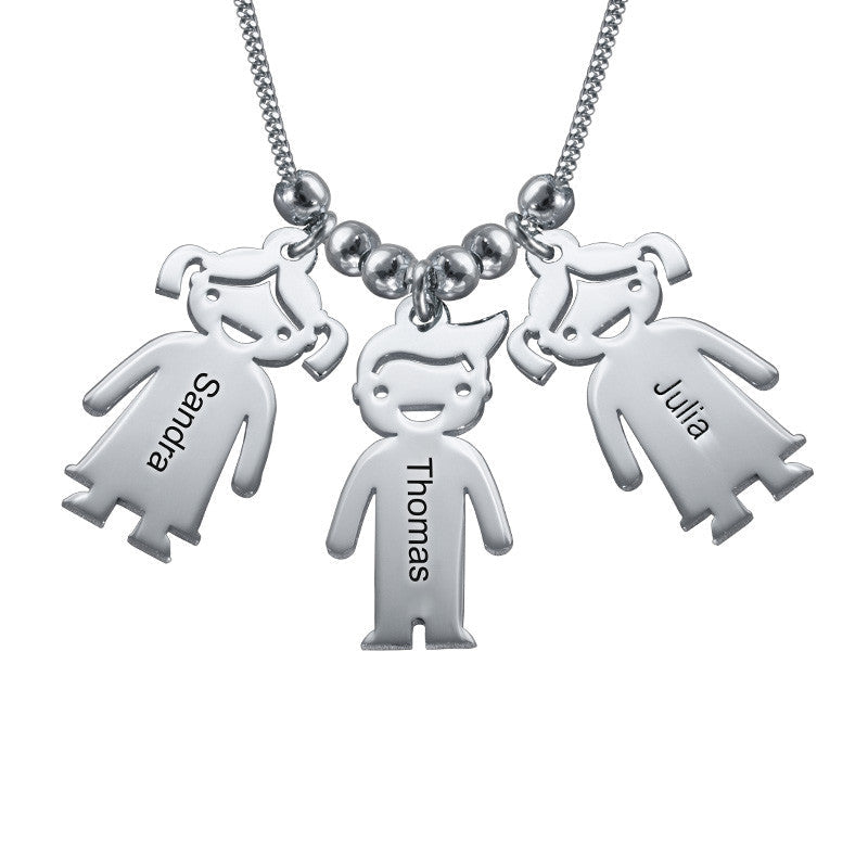 Mother Necklace with Personalised Children Pendants