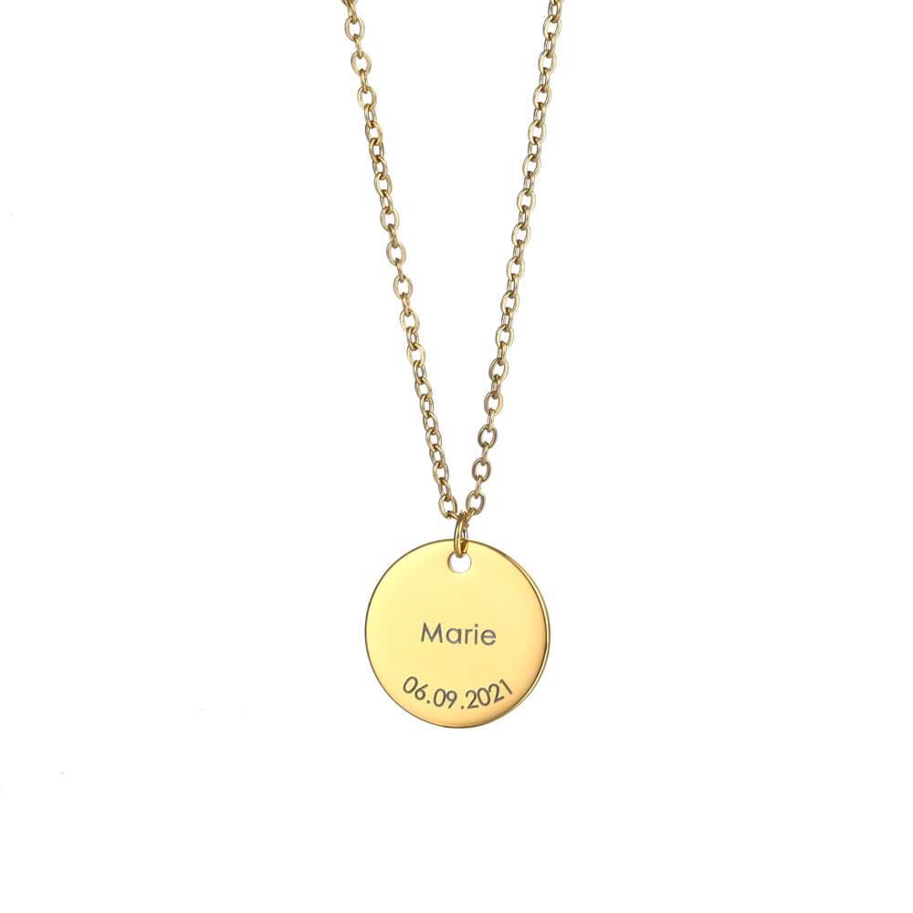 Customizable Round Plate Necklace