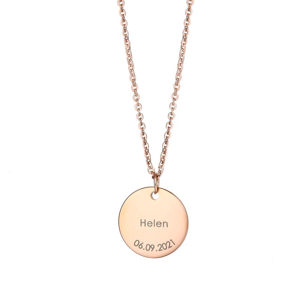 Customizable Round Plate Necklace
