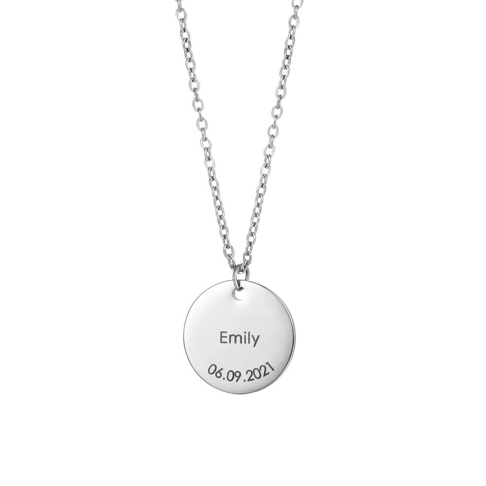 Customizable Round Plate Necklace