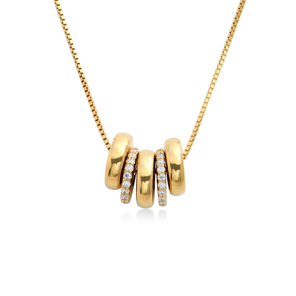 Personalised Bead Necklace With Zirconia Stones