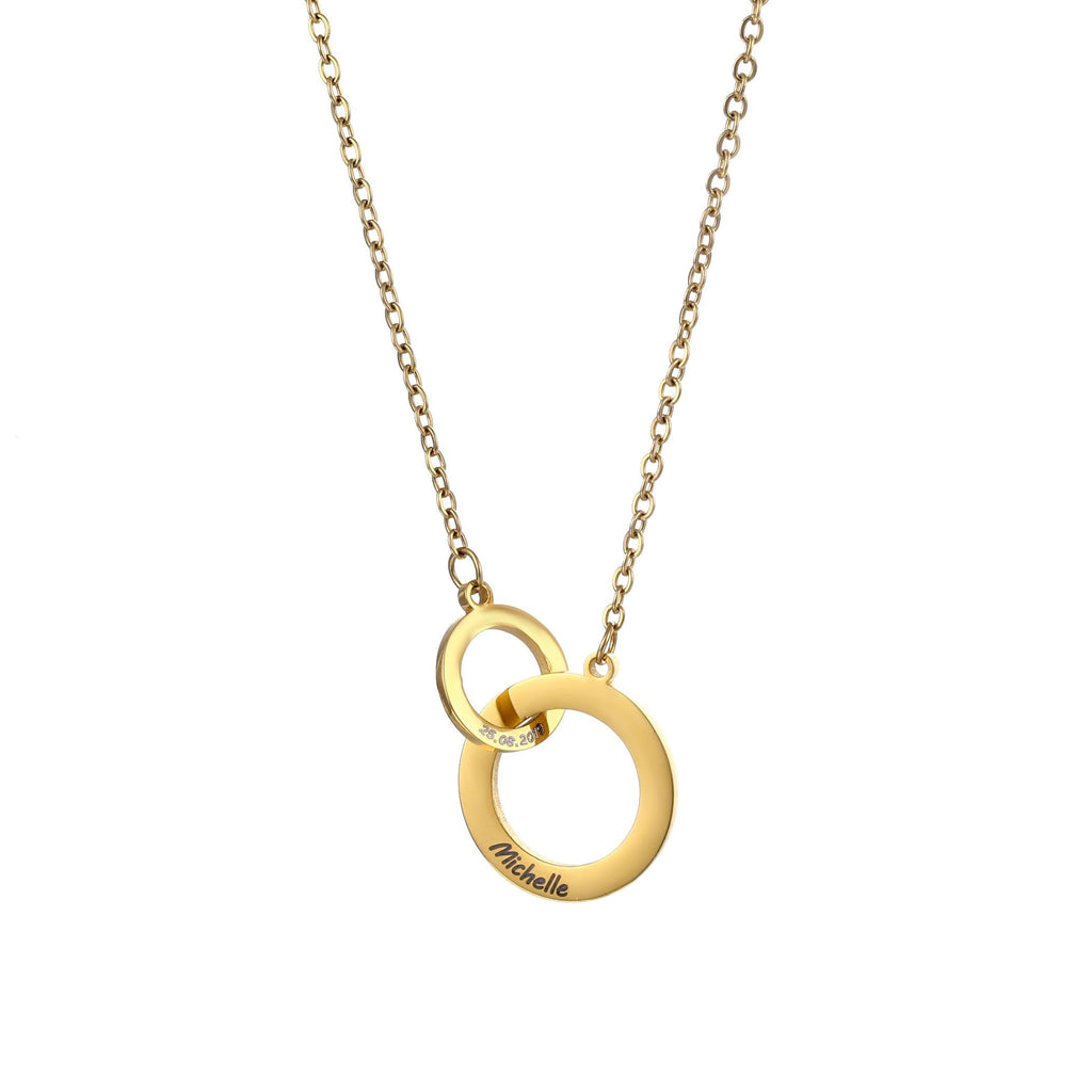 Personalized Necklace With Intertwined Rings
