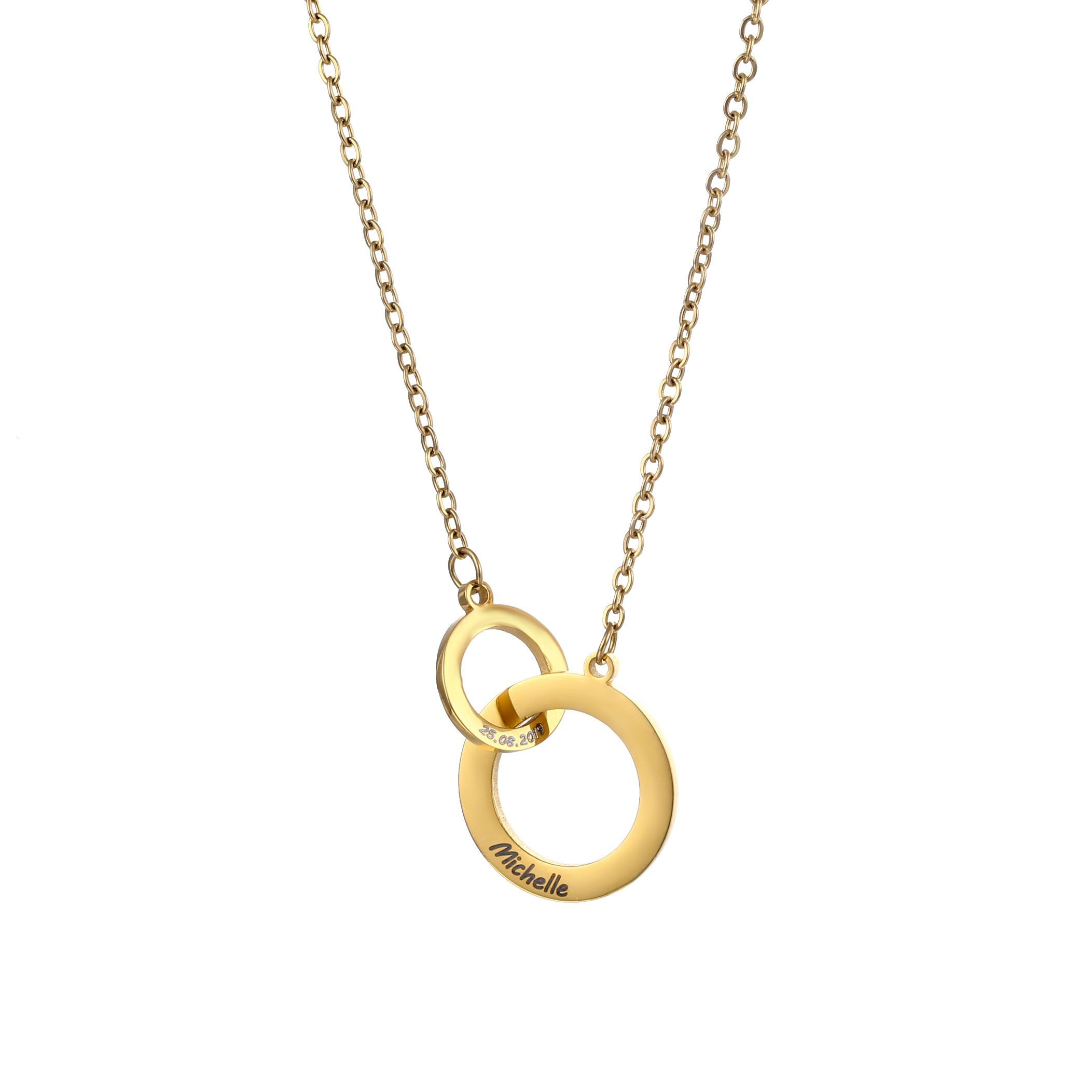 Personalized Necklace With Intertwined Rings