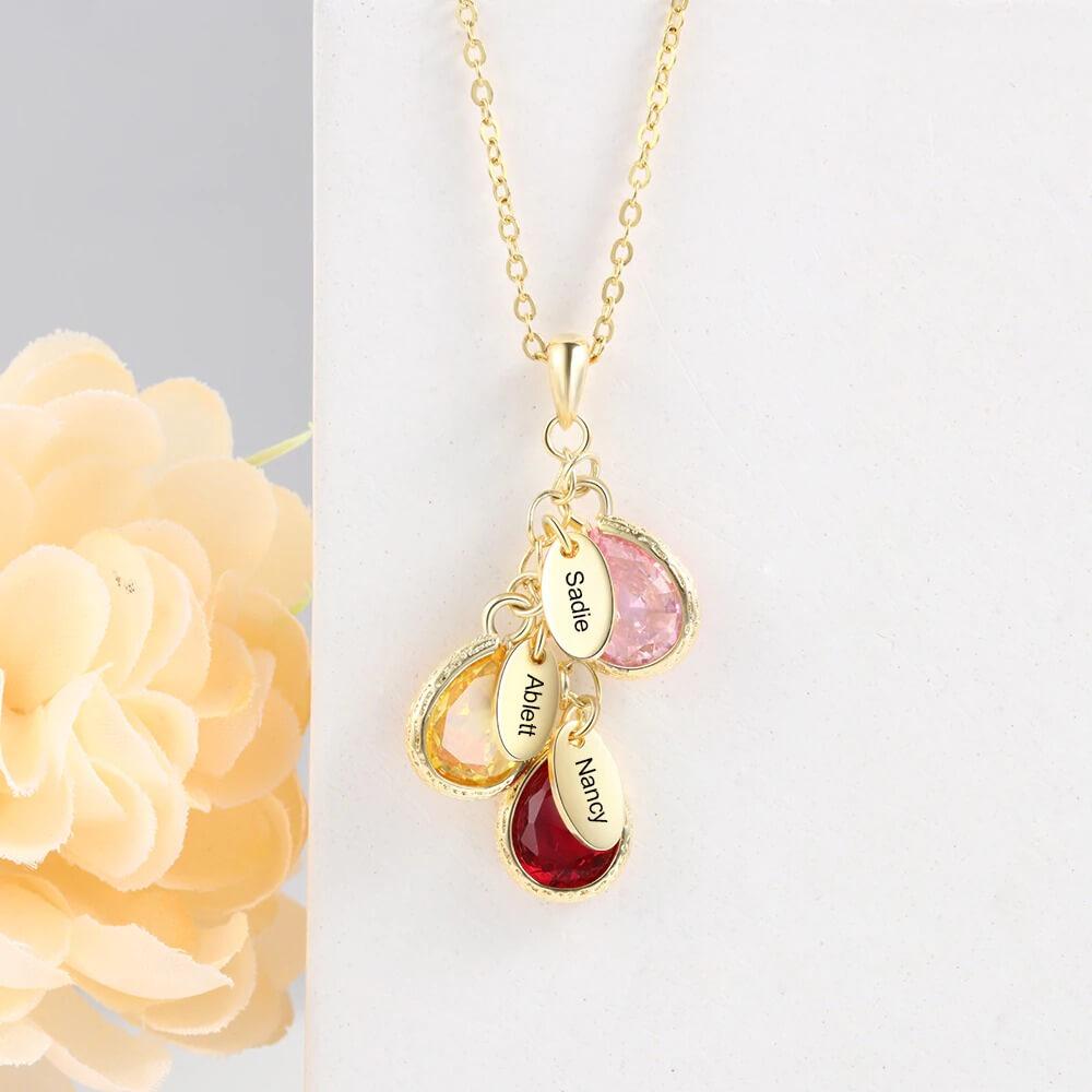 Personalized Necklace With Birthstones