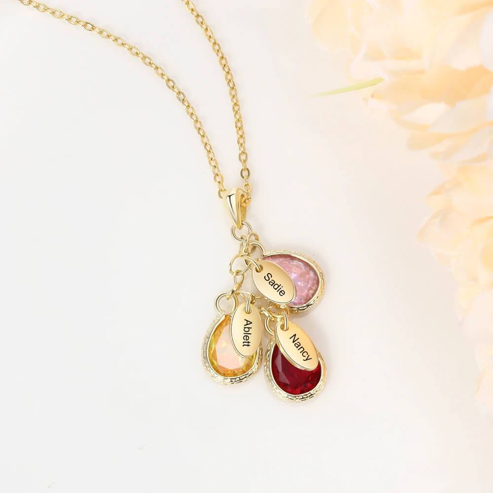 Personalized Necklace With Birthstones