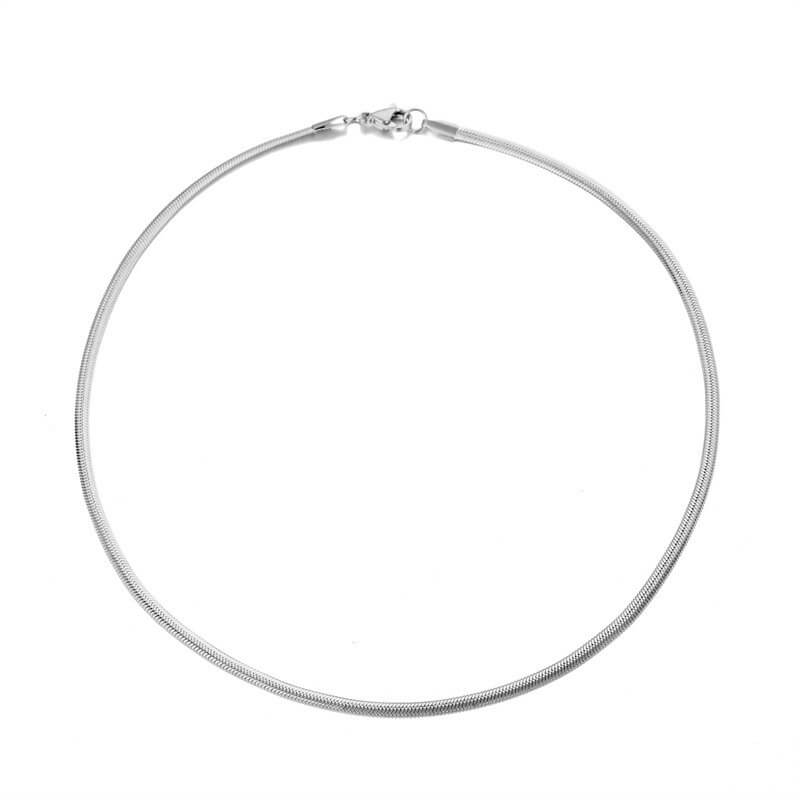 Herringbone necklace "3mm" with 18-karat gold plating