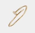 Nail Bracelet Bangle With Zircon Inlaid 18k Gold