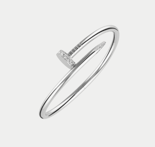 Nail Bracelet Silver Bangle With Zircon Inlaid
