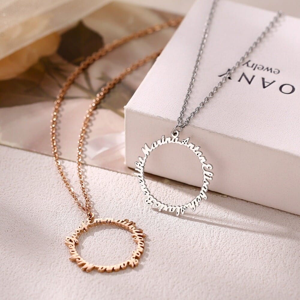 Name Necklace Circle of Love
