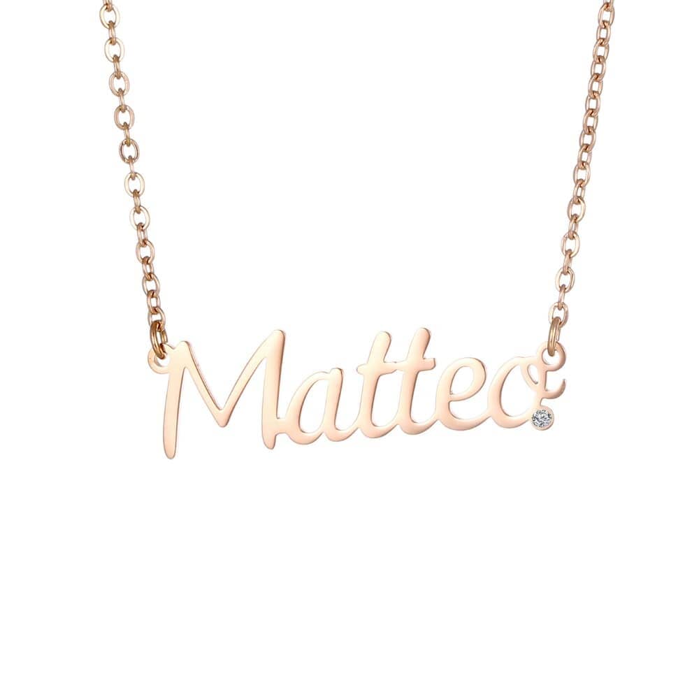 Name Necklace with Zirconia stone