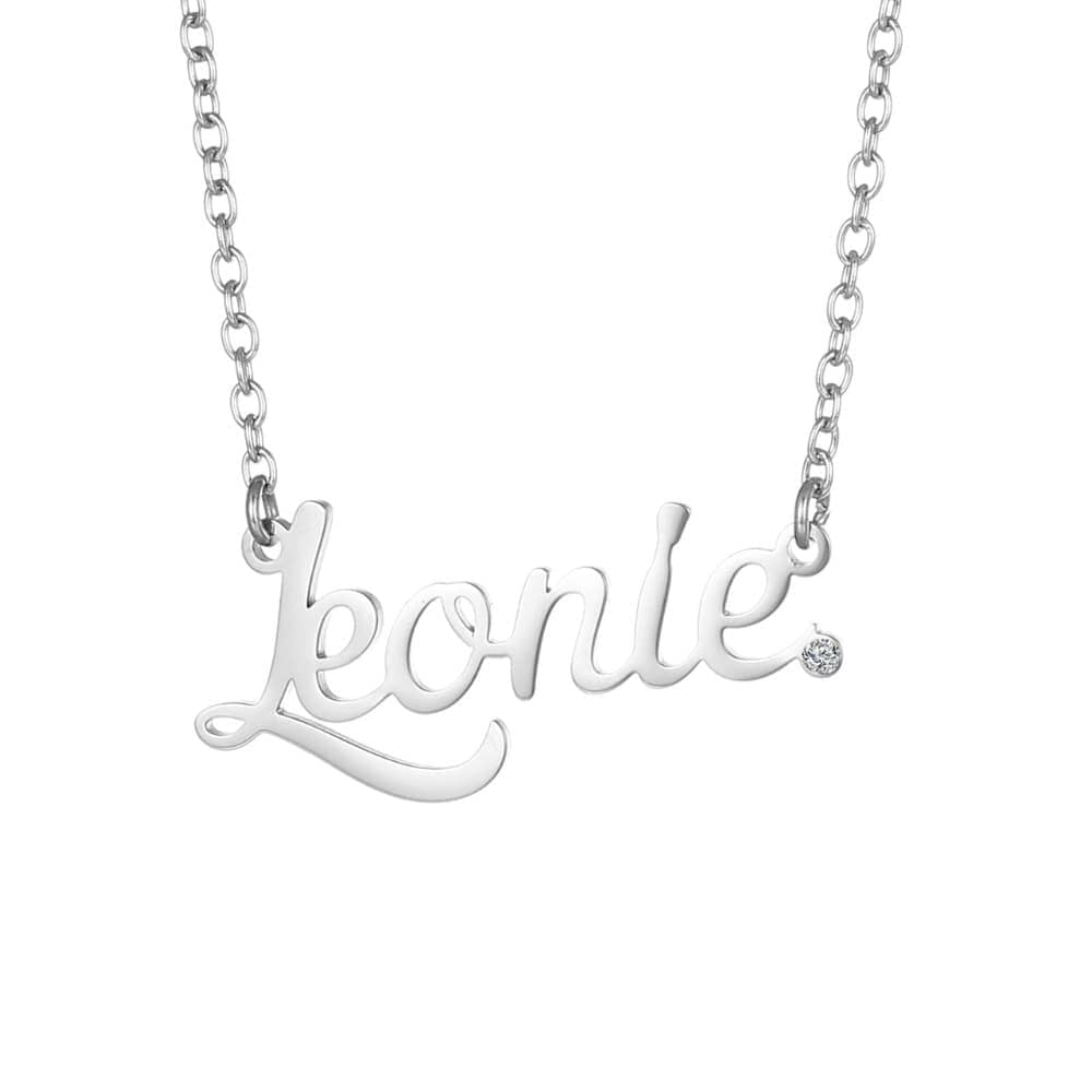 Name Necklace with Zirconia stone