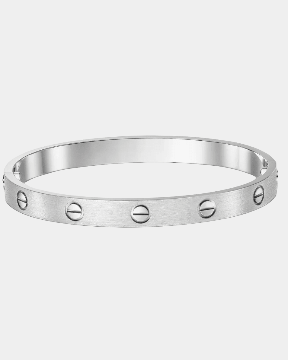 Screw Bangle Love Eternity Silver Bracelet