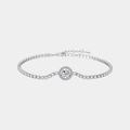 Sparkling Halo Tennis Bracelet S925 Sterling Silver