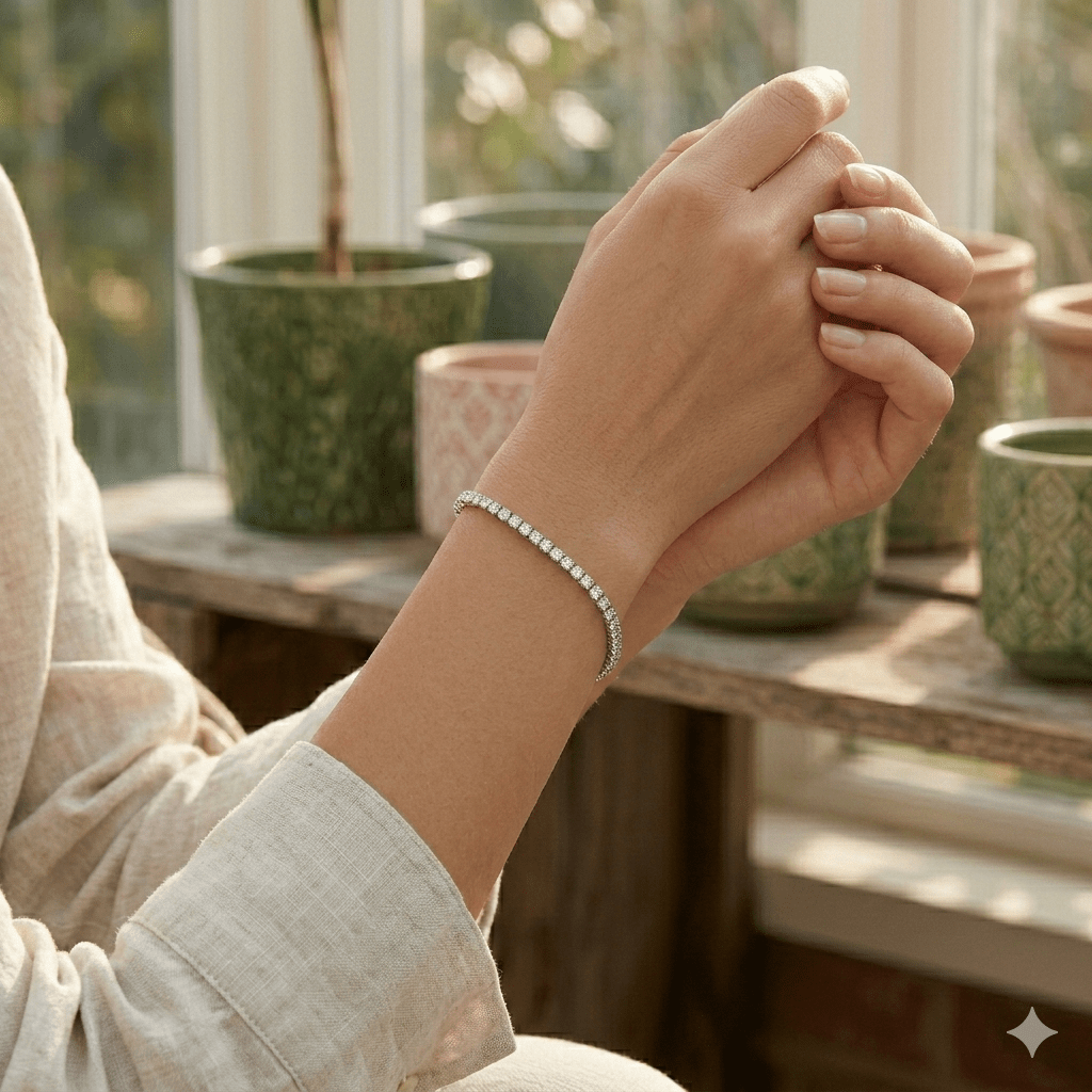 Tennis Diamond Silver Bracelet