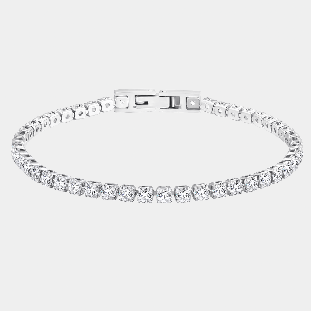 Tennis Diamond Silver Pavé Bracelet
