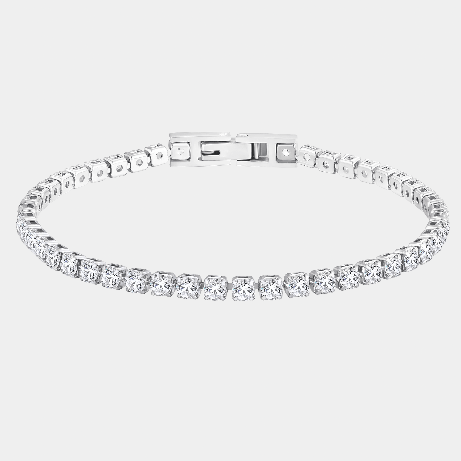 Tennis Diamond Silver Pavé Bracelet