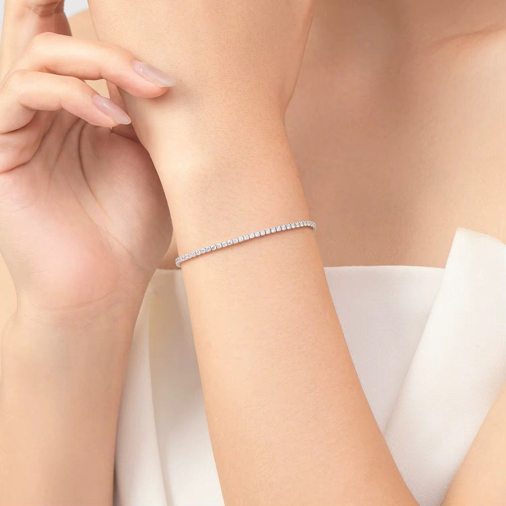 Tennis Diamond Sterling Silver Bracelet
